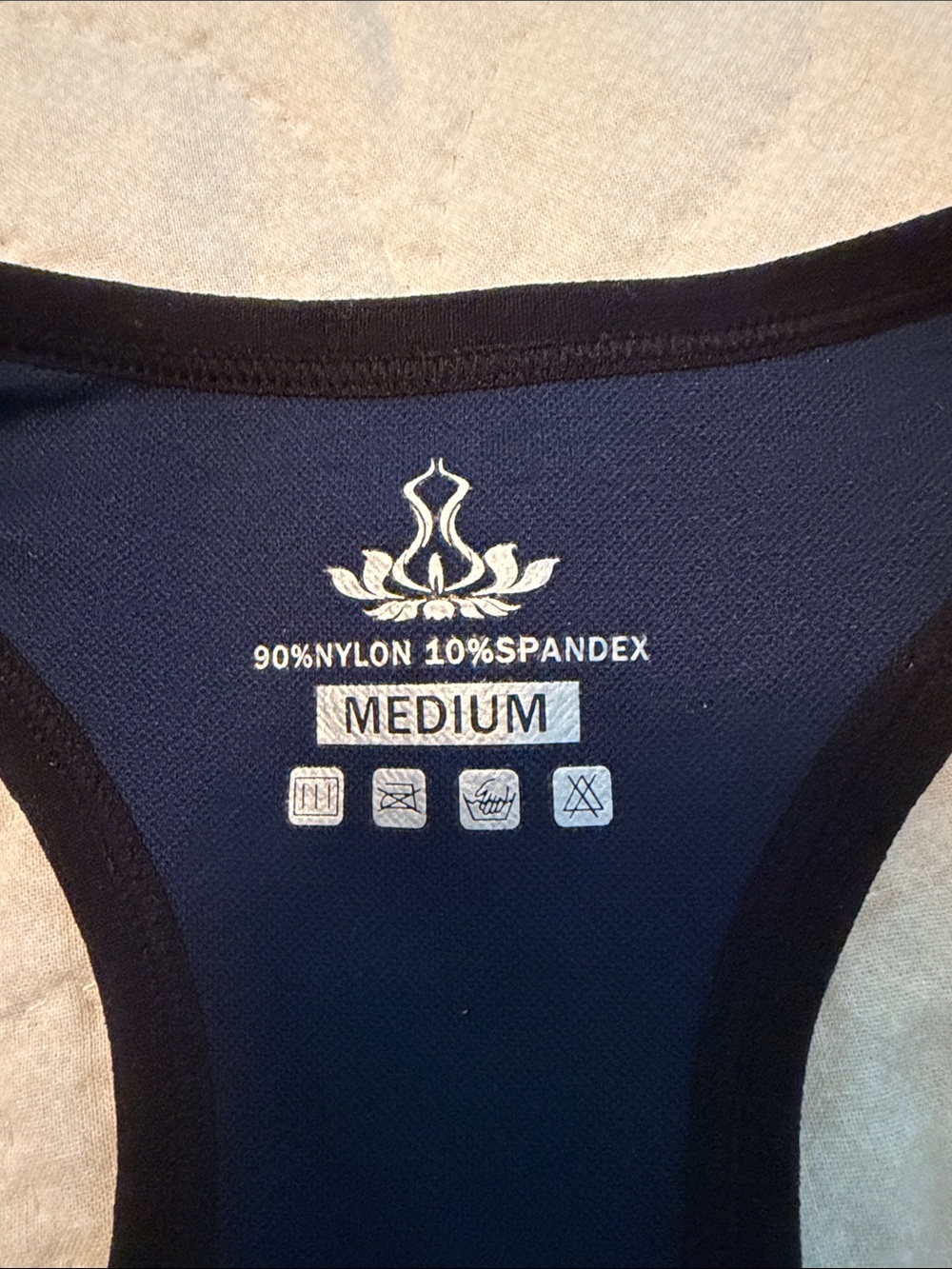 Medium Navy Racerback Sports Bra - Performance Support - Picture 2 of 4